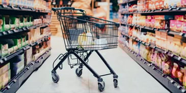 An abandoned shopping cart at the store