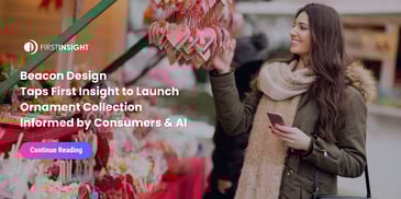 A woman browsing a holiday market for ornaments