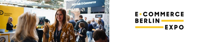 Ecommerce Berlin logo and attendee photo
