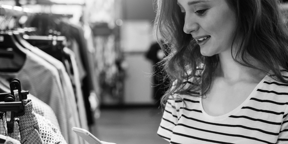 shopper on phone